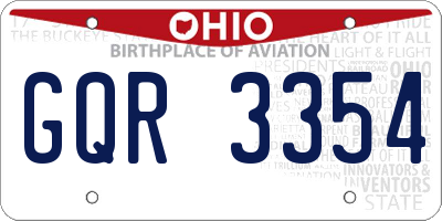 OH license plate GQR3354
