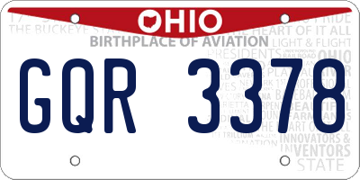 OH license plate GQR3378