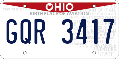 OH license plate GQR3417