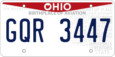 OH license plate GQR3447