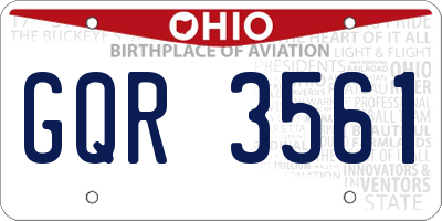 OH license plate GQR3561
