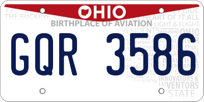 OH license plate GQR3586