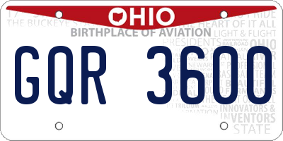 OH license plate GQR3600