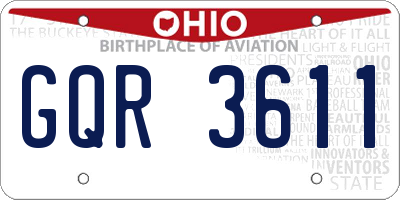 OH license plate GQR3611