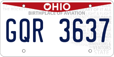 OH license plate GQR3637