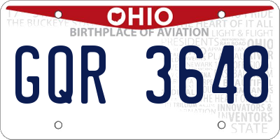 OH license plate GQR3648