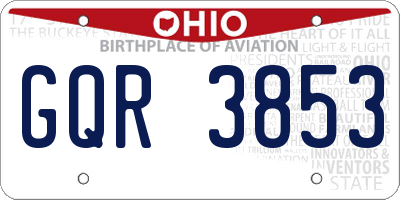 OH license plate GQR3853