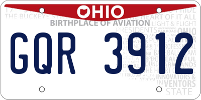OH license plate GQR3912