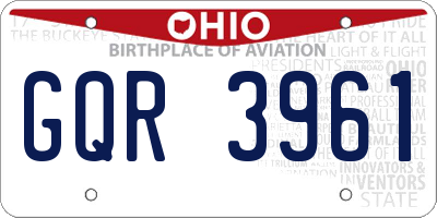 OH license plate GQR3961