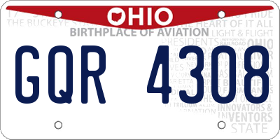 OH license plate GQR4308