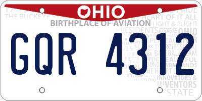 OH license plate GQR4312