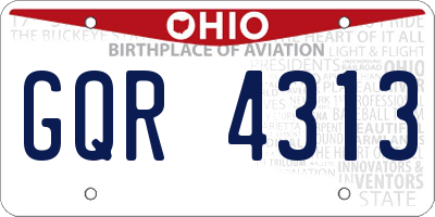 OH license plate GQR4313