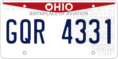 OH license plate GQR4331