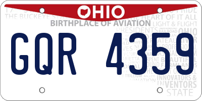 OH license plate GQR4359