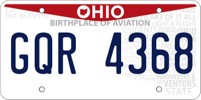 OH license plate GQR4368