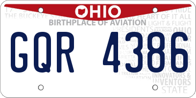 OH license plate GQR4386