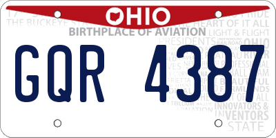 OH license plate GQR4387