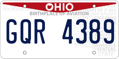 OH license plate GQR4389