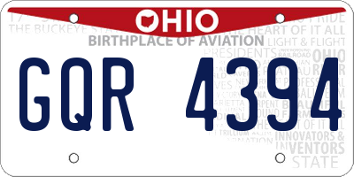OH license plate GQR4394