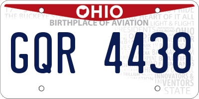 OH license plate GQR4438