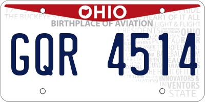 OH license plate GQR4514