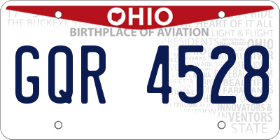 OH license plate GQR4528