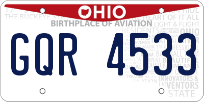 OH license plate GQR4533