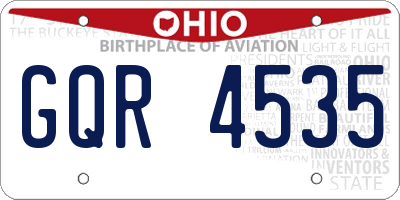 OH license plate GQR4535