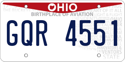OH license plate GQR4551