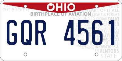 OH license plate GQR4561