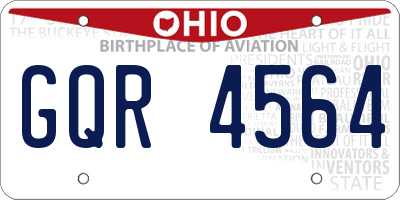 OH license plate GQR4564