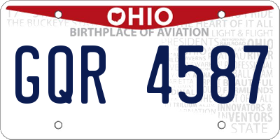 OH license plate GQR4587