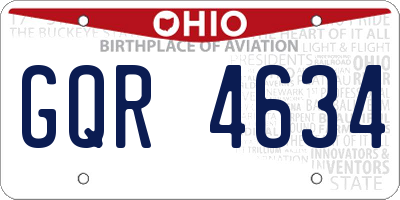 OH license plate GQR4634