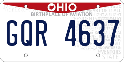 OH license plate GQR4637