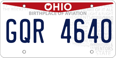 OH license plate GQR4640