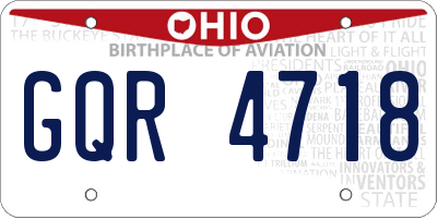 OH license plate GQR4718