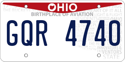OH license plate GQR4740