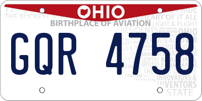 OH license plate GQR4758
