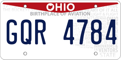 OH license plate GQR4784