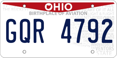 OH license plate GQR4792
