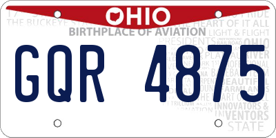 OH license plate GQR4875