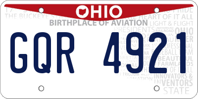 OH license plate GQR4921