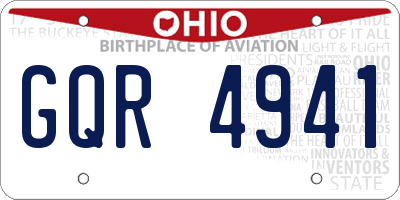 OH license plate GQR4941