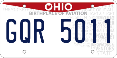 OH license plate GQR5011