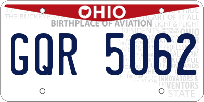 OH license plate GQR5062