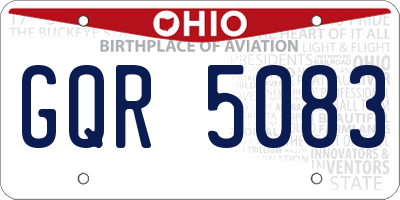 OH license plate GQR5083