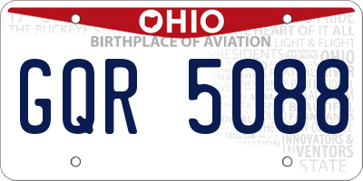 OH license plate GQR5088