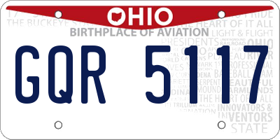 OH license plate GQR5117