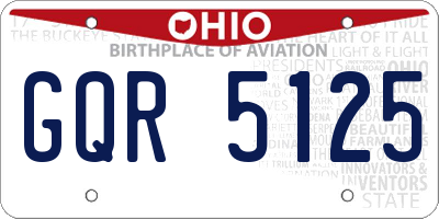 OH license plate GQR5125