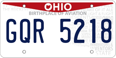 OH license plate GQR5218